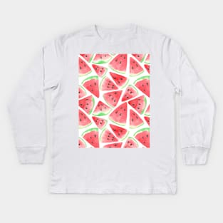 Watermelon slices pattern Kids Long Sleeve T-Shirt